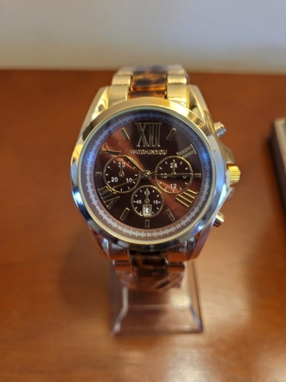 Brand New Gold and Brown Chronograph Style Women's Watch